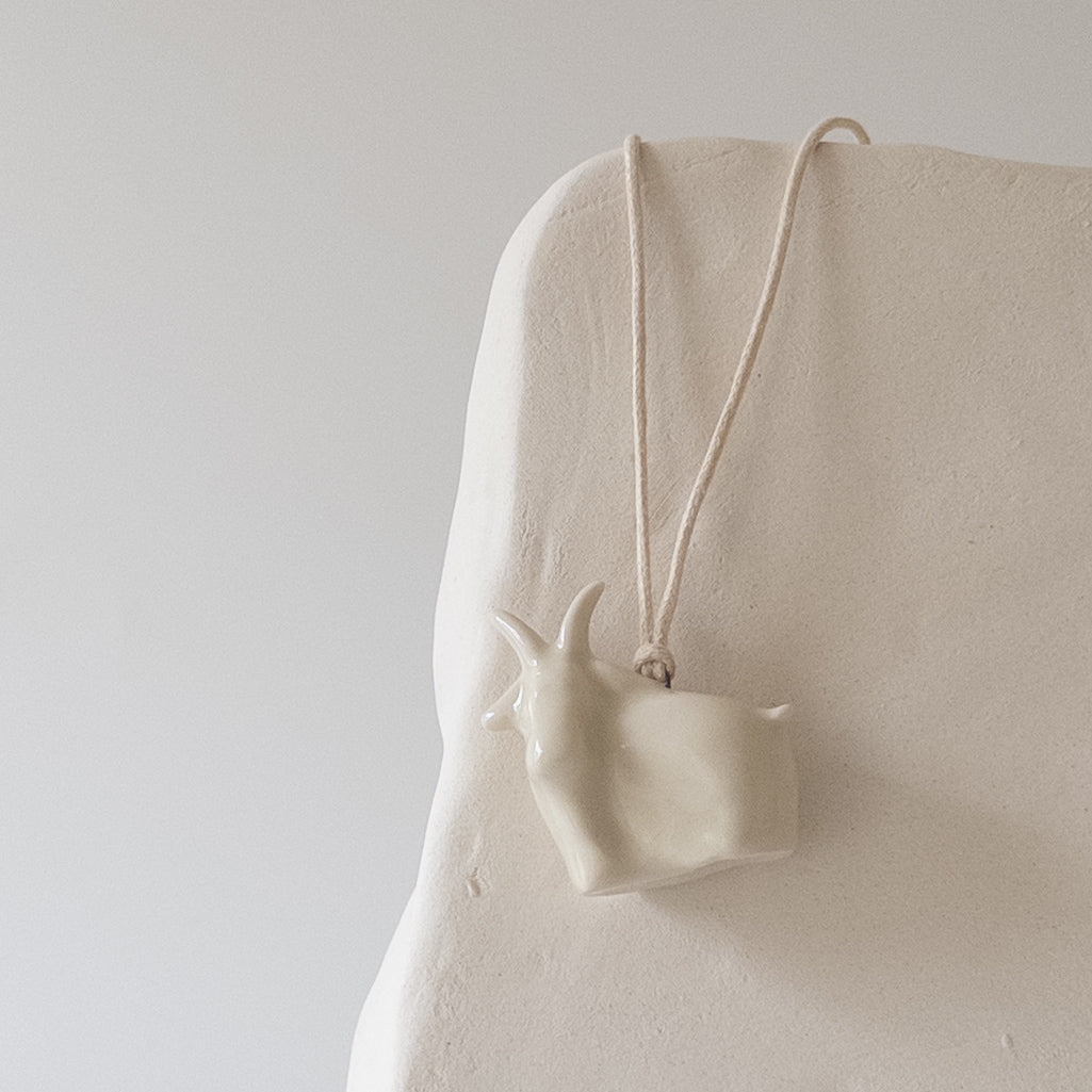 Ceramic pendant Goat