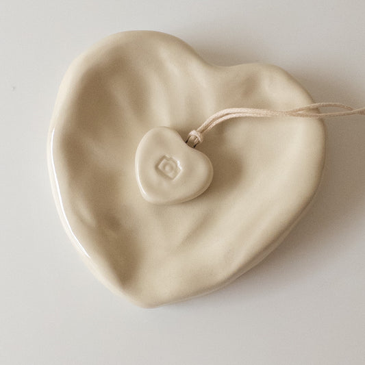 Ceramic pendant Heart with a camera