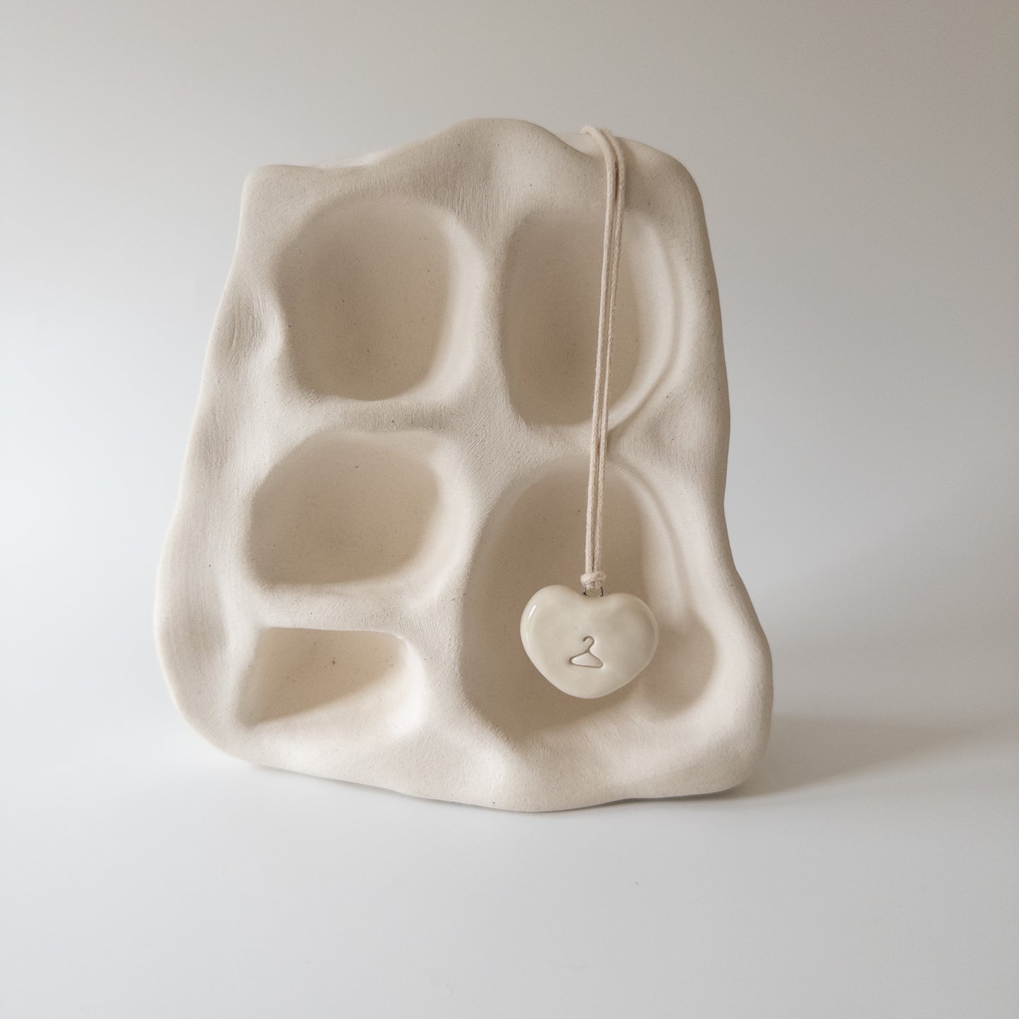 Ceramic Heart Pendant with Hanger