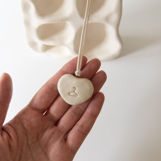 Ceramic Heart Pendant with Hanger