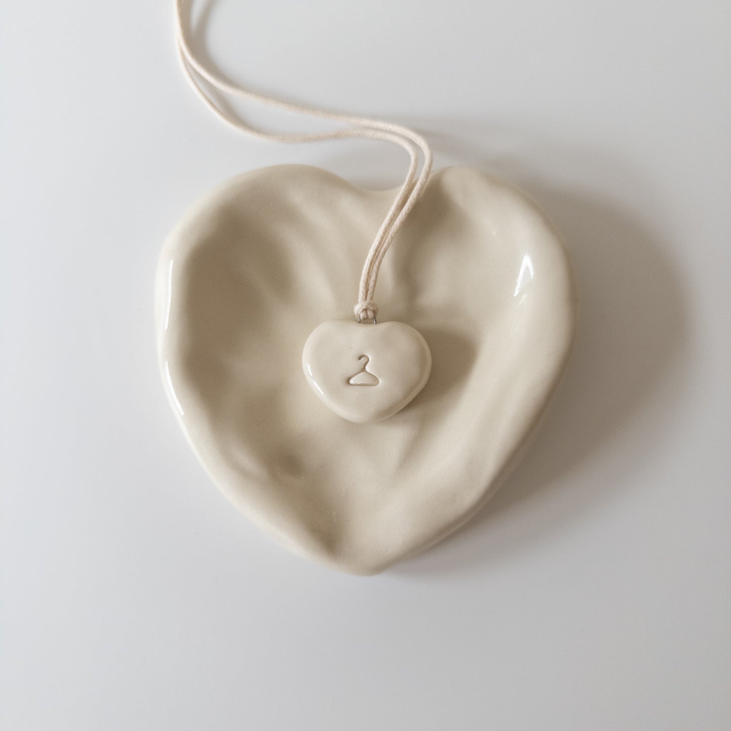 Ceramic Heart Pendant with Hanger