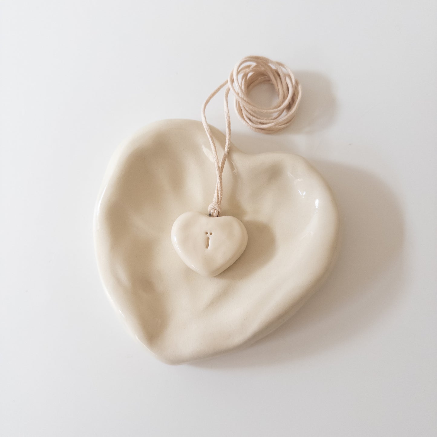 Ceramic pendant Heart with a letter