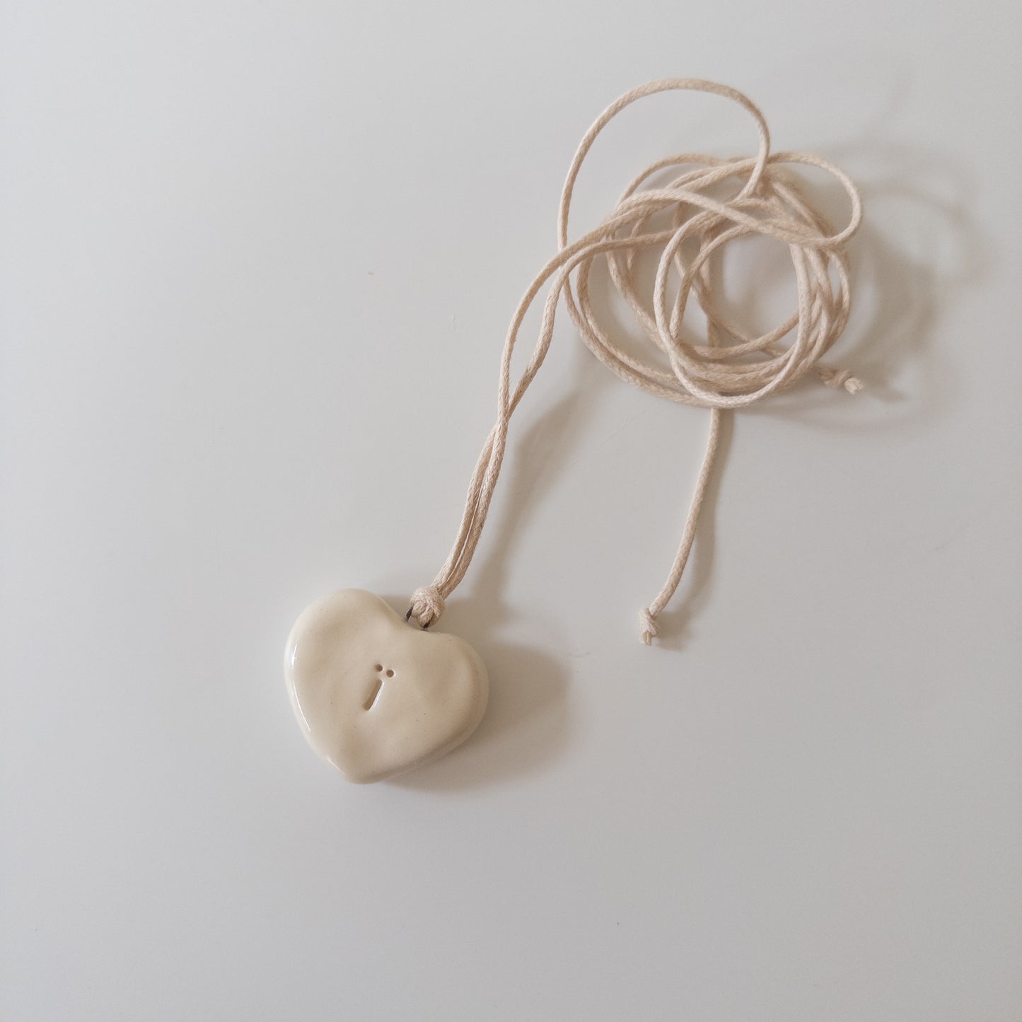 Ceramic pendant Heart with a letter