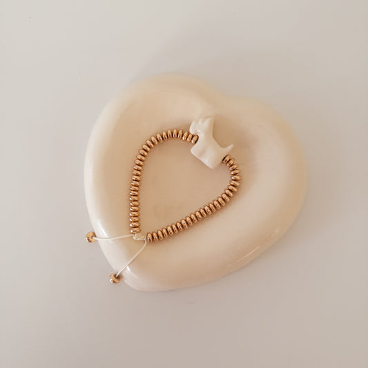 Handmade ceramic bracelet Vesti + hematite