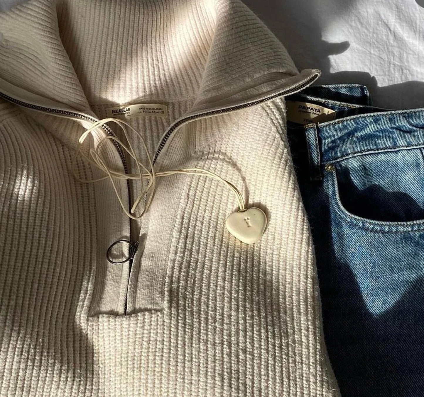 Ceramic pendant Heart with a letter