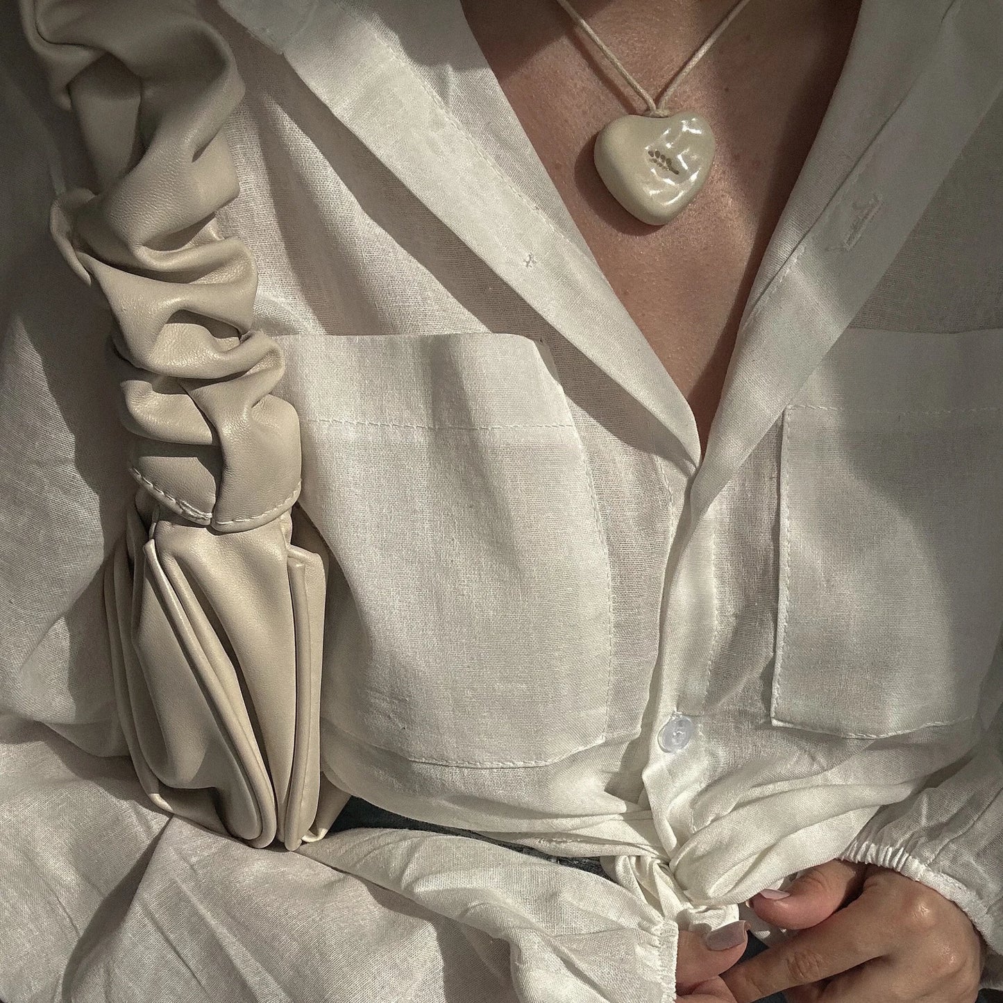 Ceramic pendant Heart with Spikelet